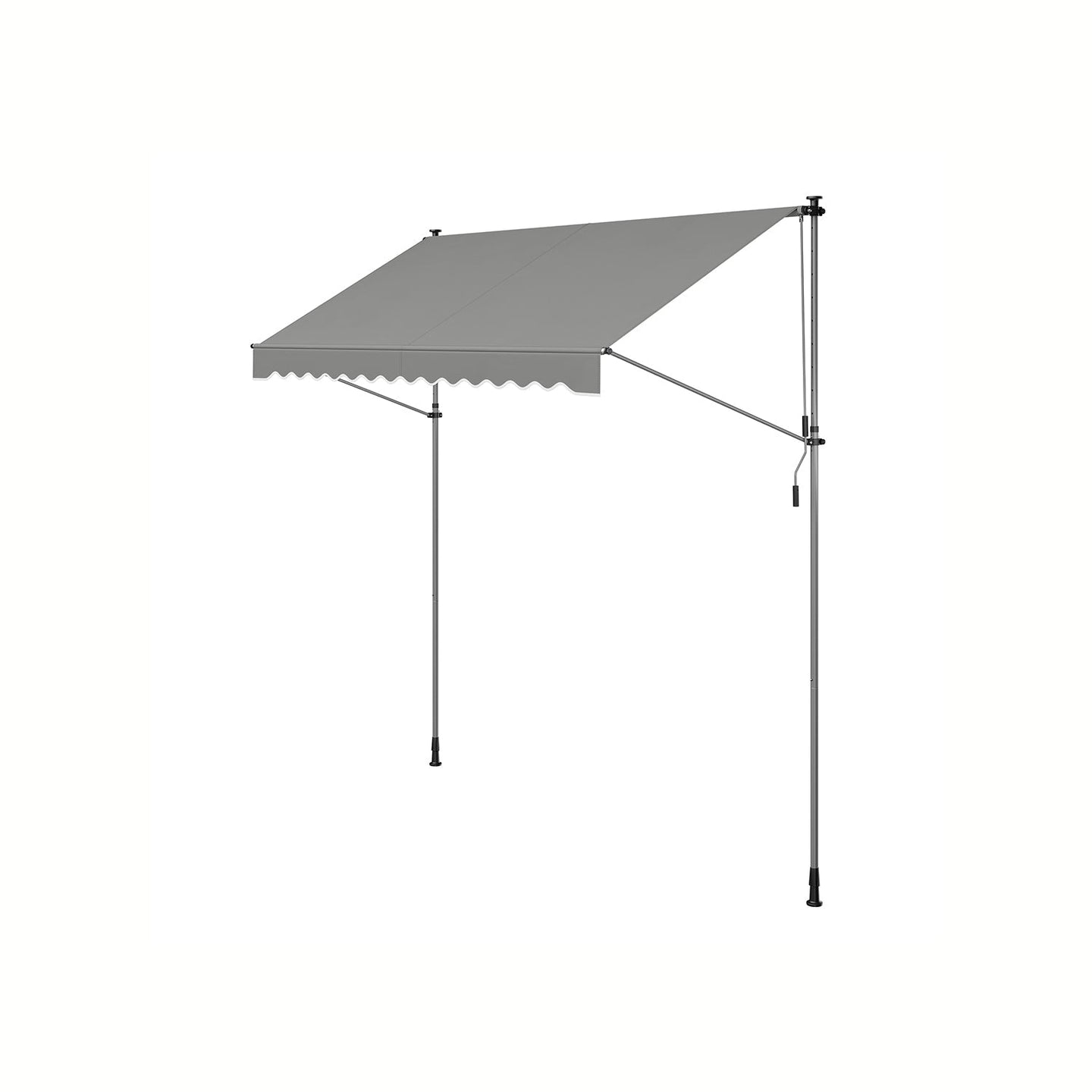 Manual Retractable Awning - Fabric - Dove Grey - Height-Adjustable with Crank