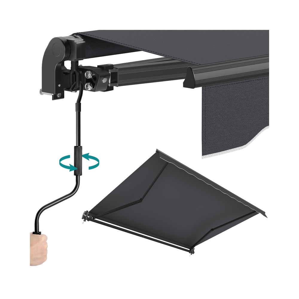 Retractable Patio Awning - 300 x 250 - Aluminum Alloy - Manual Crank