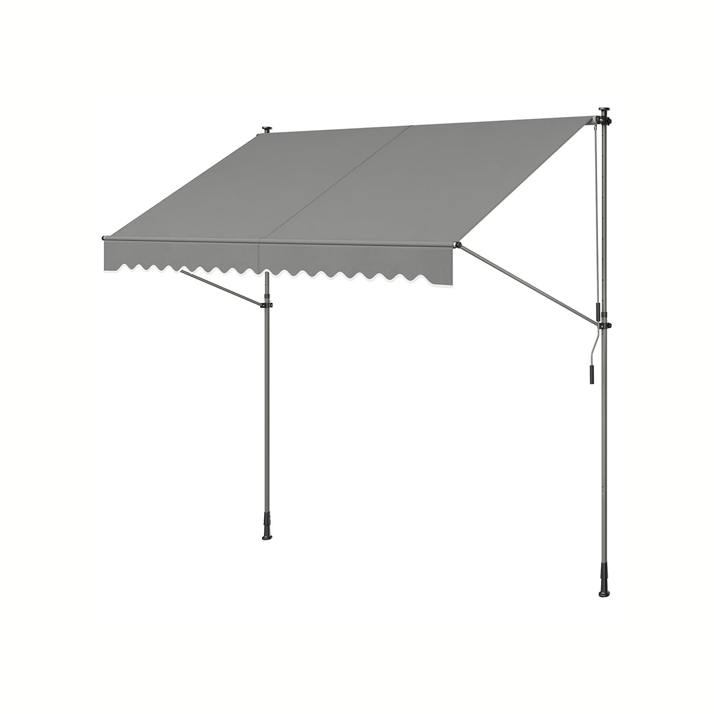 Manual Retractable Awning - Fabric - Dove Grey - Height-Adjustable with Crank for Balcony and Garden