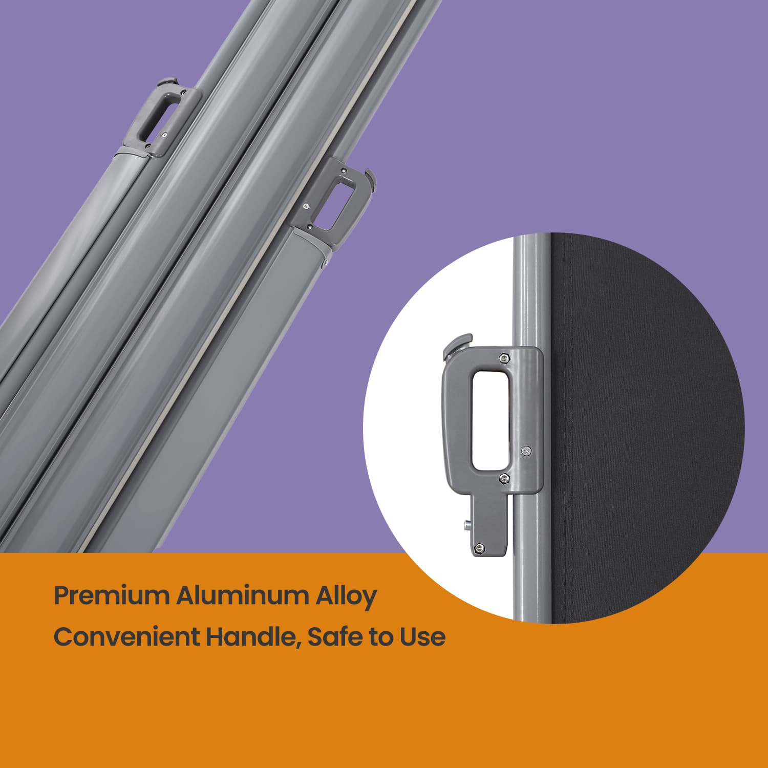 Retractable Double Side Awning - Smoky Grey - Thickened Polythene