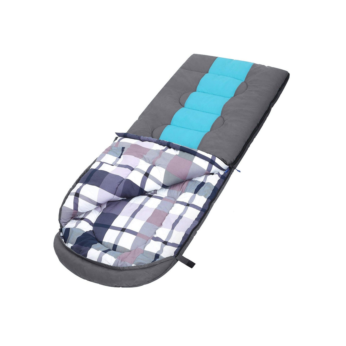 Sleeping Bag - Nylon - Dark Grey and Turquoise - Compact for All Seasons