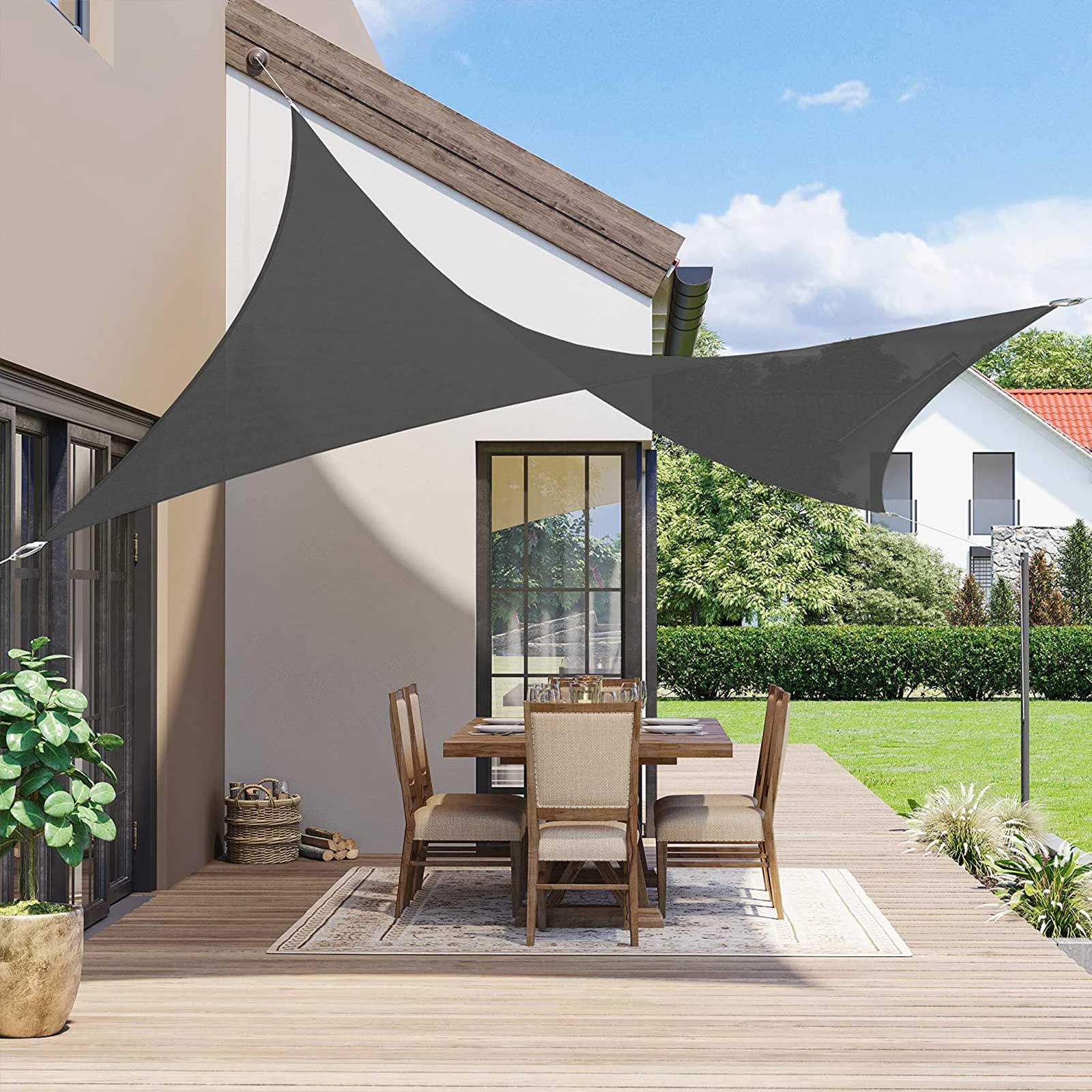 Sun Shade Sail - PES Polyester - Smoky Grey - 3 x 4 m