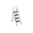 Folding Ladder - Metal - Dove Grey - 4 Steps with Safety Lock