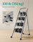 Folding Ladder - Metal - Dove Grey - 4 Steps with Safety Lock