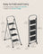 Folding 4-Step Ladder - Metal - Dove Grey