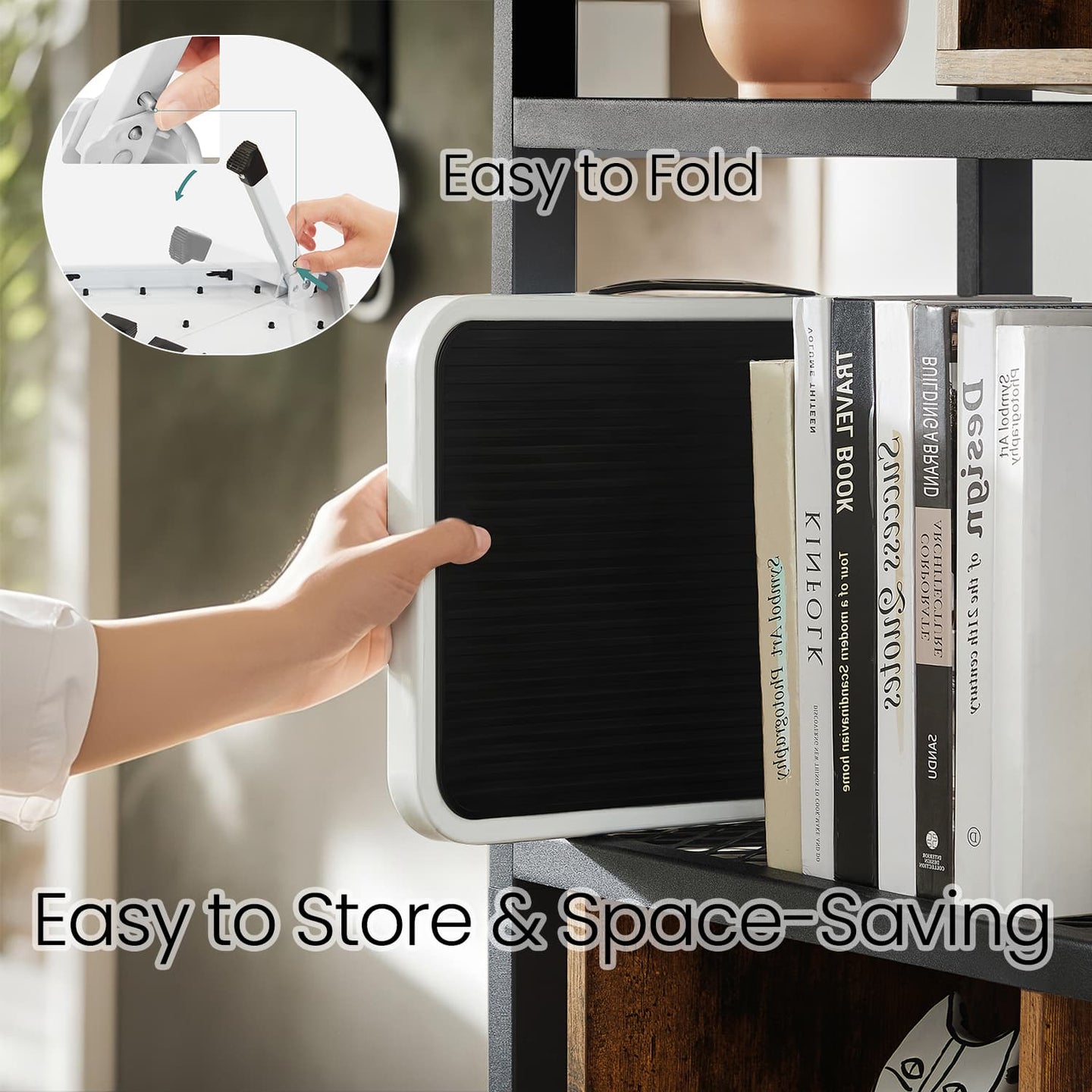 Folding Step Stool - Plastic - White - Non-Slip