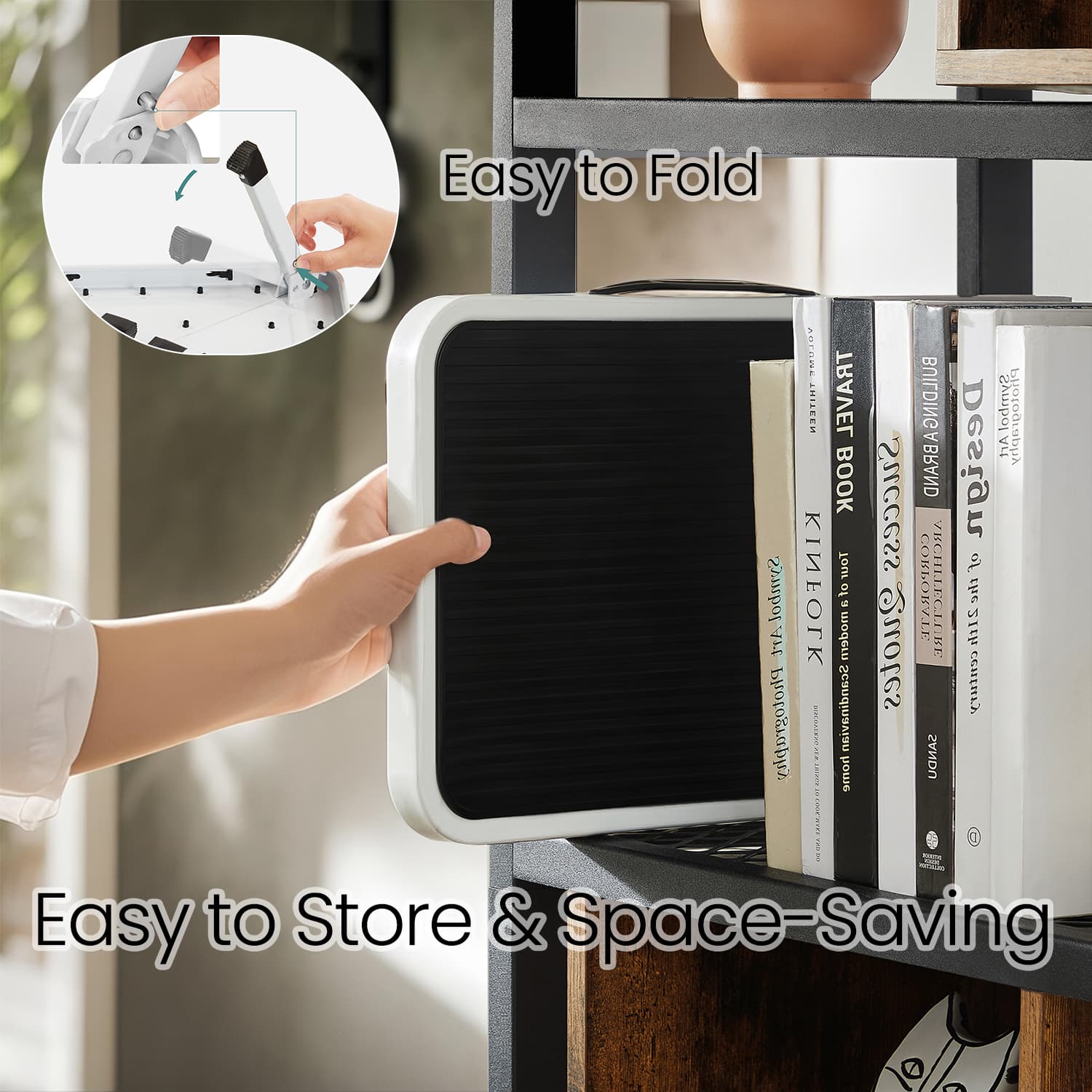 Folding Step Stool - Plastic - White - Non-Slip