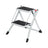Folding 2 Step Ladder - Heavy Duty Steel - Black - Portable with Anti-Slip Mat