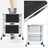 Folding 2 Step Ladder - Heavy Duty Steel - Black - Portable with Anti-Slip Mat