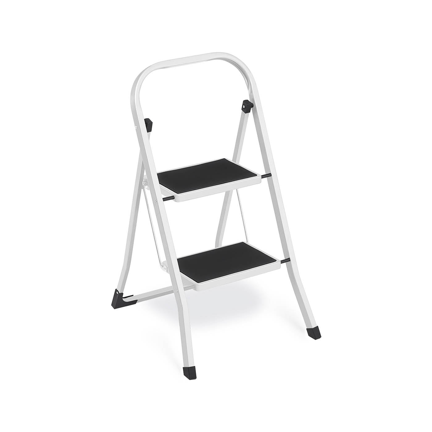 Portable 2 Step Ladder - Steel - White