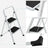 Portable 2 Step Ladder - Steel - White