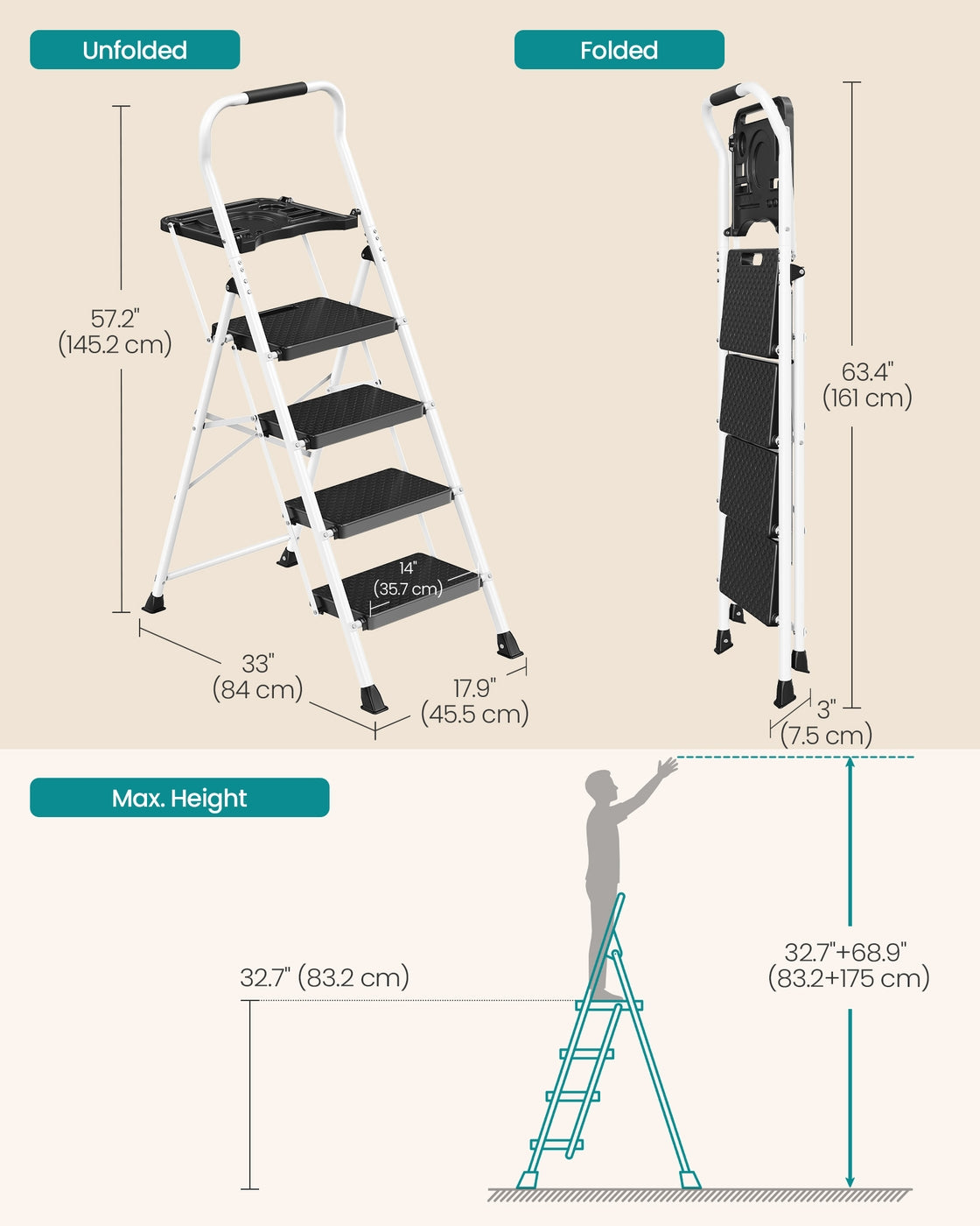Step Ladder - Folding with Non-Slip Steps