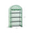 4-Tier Greenhouse - Metal - Green - Roll-Up Door