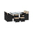 Garden Dining Table and Chairs Set - PE Rattan - Black and Beige - Space-Saving with Cushions