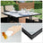 Garden Dining Table and Chairs Set - PE Rattan - Black and Beige - Space-Saving with Cushions