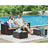Garden Furniture Set - PE Rattan - Black and Beige - 5-Piece Patio Conversation Set with Cushions and Glass Table