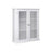 Wall Cabinet - Glass Door with Adjustable Shelves - White - Wooden