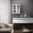 Wall Cabinet - Glass Door with Adjustable Shelves - White - Wooden