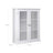 Wall Cabinet - Glass Door with Adjustable Shelves - White - Wooden