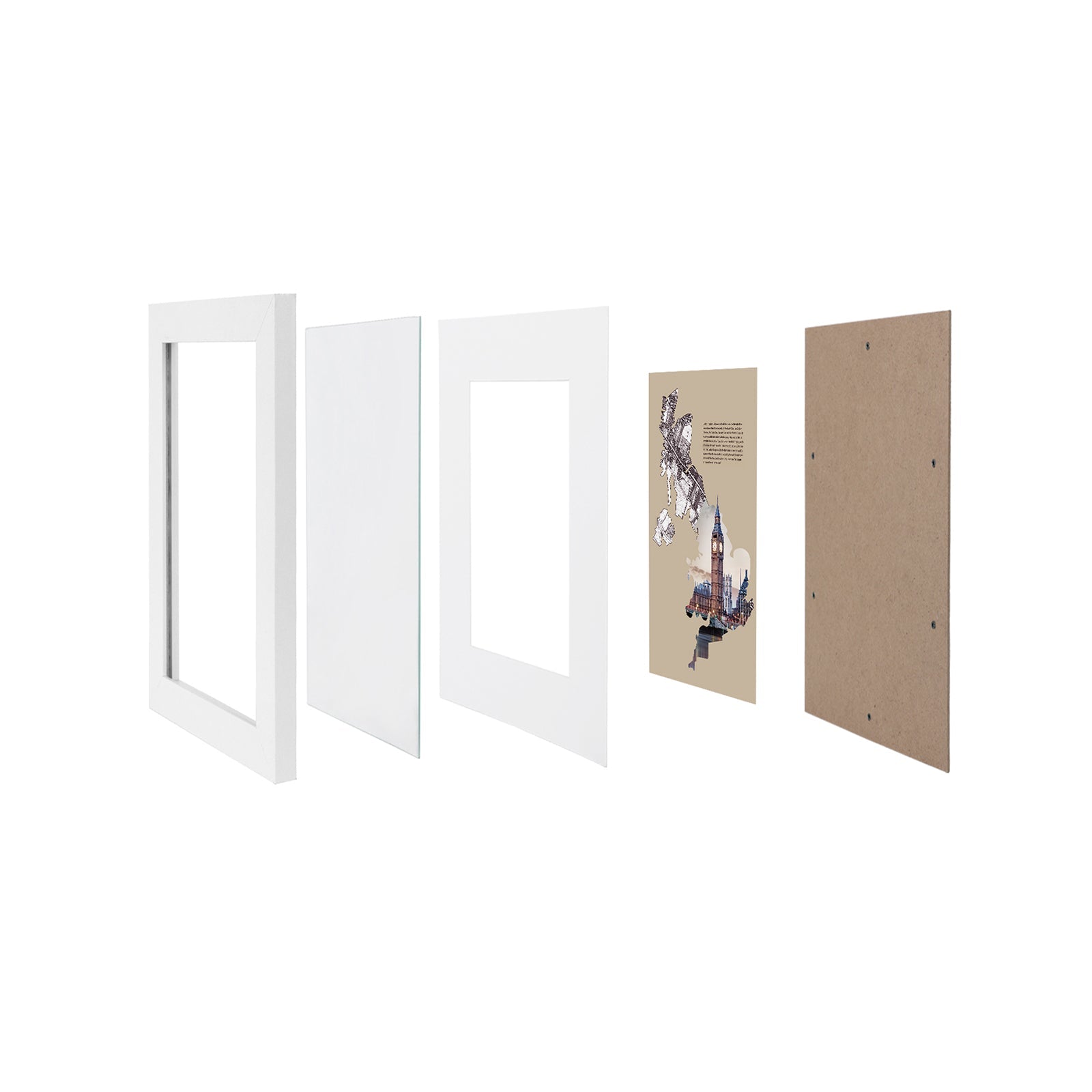 Picture Frame Set - MDF - White - Set of 3