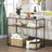 Console Table - Tempered Glass - Rustic Brown and Black