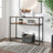 Console Table - Tempered Glass - Rustic Brown and Black