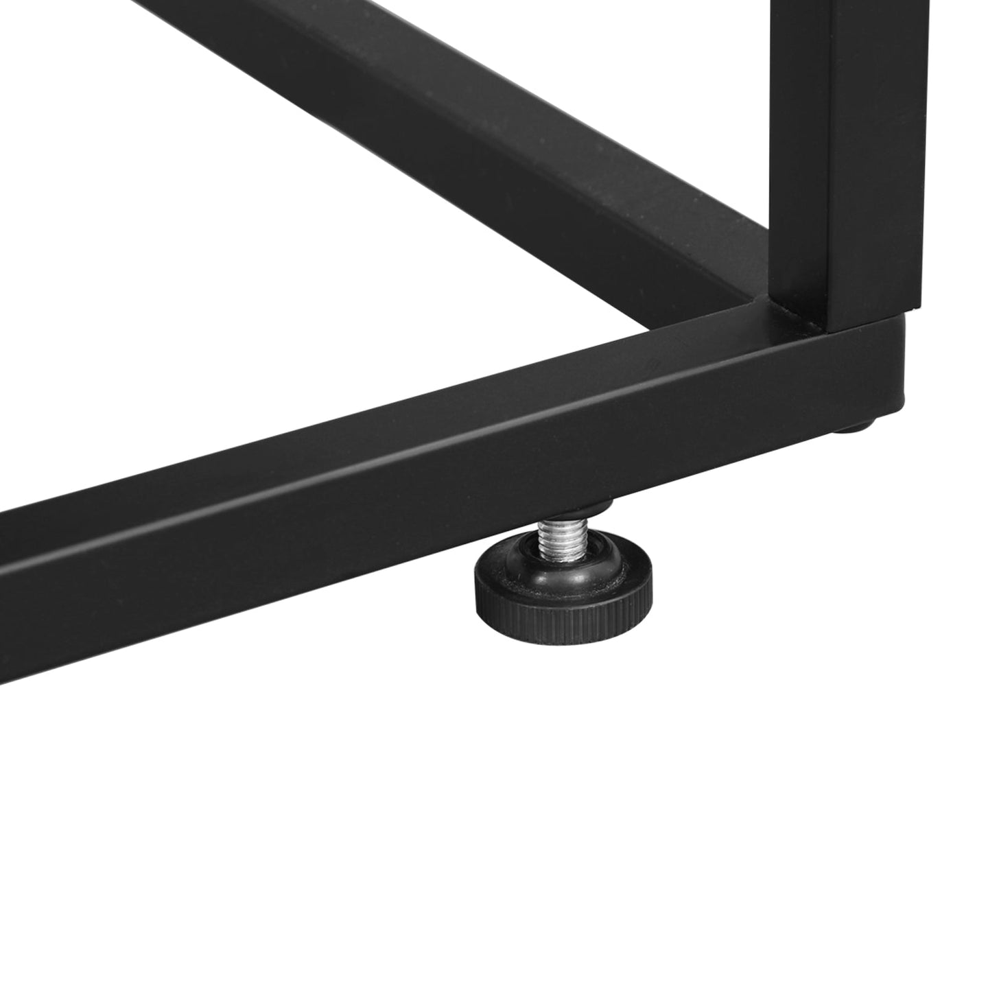 Console Table - Tempered Glass - Rustic Brown and Black