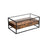 Coffee Table - Tempered Glass - Rustic Brown - With 2 Drawers and Industrial Shelf
