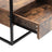 Coffee Table - Tempered Glass - Rustic Brown - With 2 Drawers and Industrial Shelf