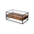 Coffee Table - Tempered Glass - Rustic Brown - With 2 Drawers and Industrial Shelf
