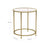 Round Side Table - Tempered Glass - Gold - Robust and Decorative