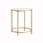 Round Side Table - Gold and White - Wooden Top