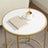 Round Side Table - Gold and White - Wooden Top