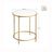 Round Side Table - Gold and White - Wooden Top