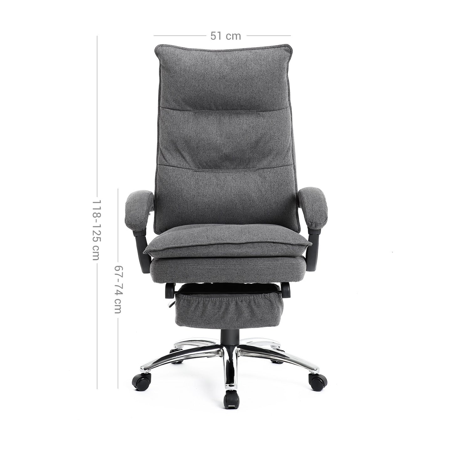 Ergonomic Office Chair - Fabric - Gray - Executive Design