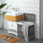 Handwoven Laundry Hamper - Synthetic Rattan - Gray - Divided Design with Lid and Handles