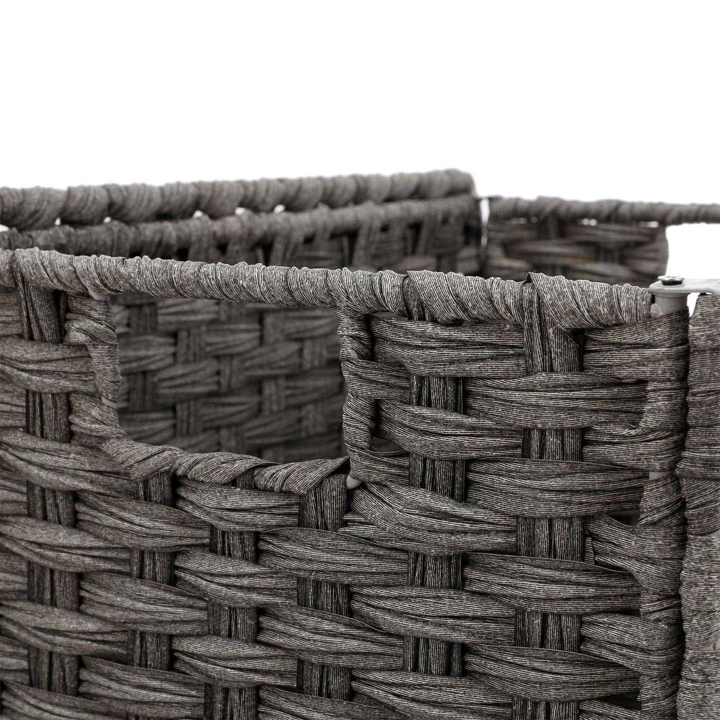 Laundry Basket - Synthetic Rattan - Gray - 90L Capacity with Lid and Removable Liner