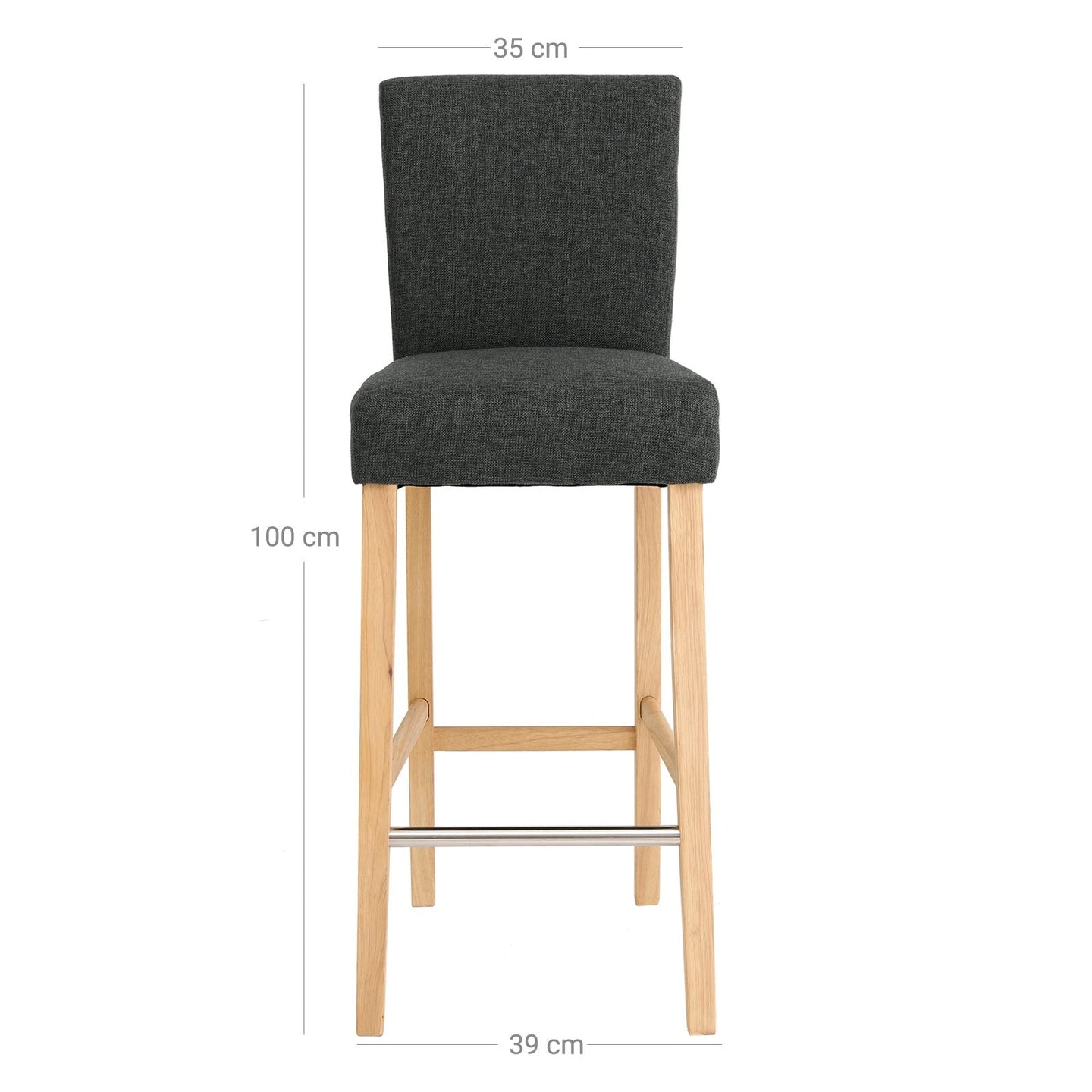 Bar Stool - Fabric - Grey - Perfect Height for Any Setting