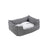 Plush Dog Bed - Soft Fabric - Grey - Round Shape with Removable Cover