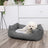 Plush Dog Bed - Soft Fabric - Grey - Round Shape with Removable Cover