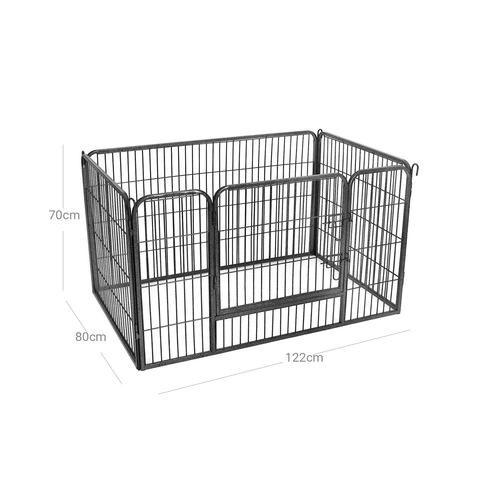 Puppy Playpen - Metal - Grey - Modular Design for Versatile Configuration