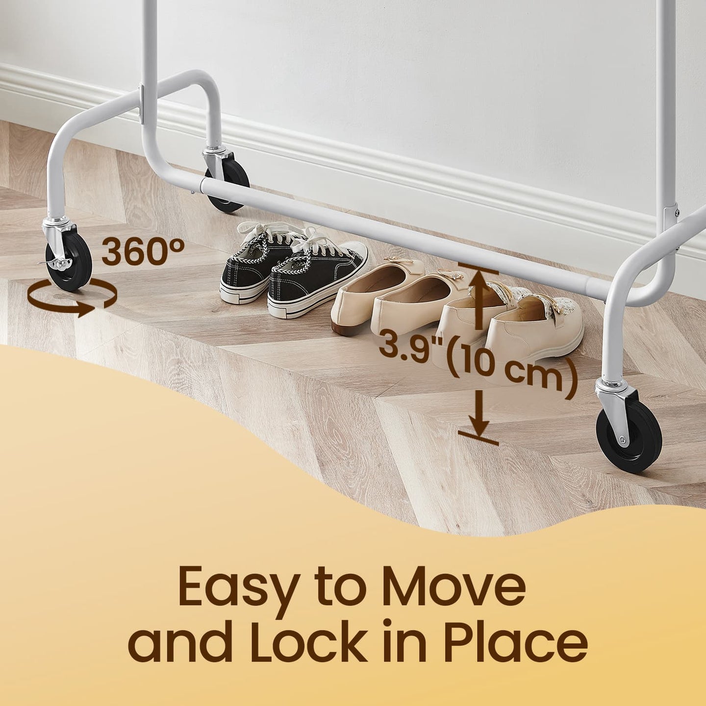 Heavy-Duty Clothes Rack - Metal - Matte Black - Extendable Rod