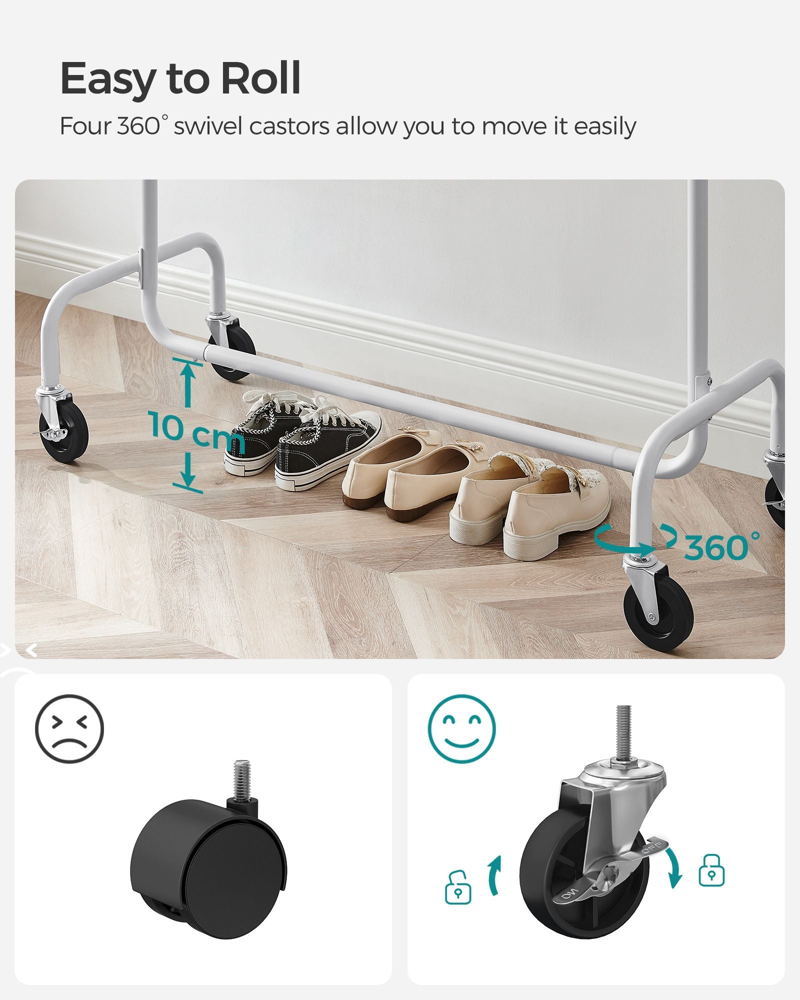 Clothes Rack - All-Metal - Matte White