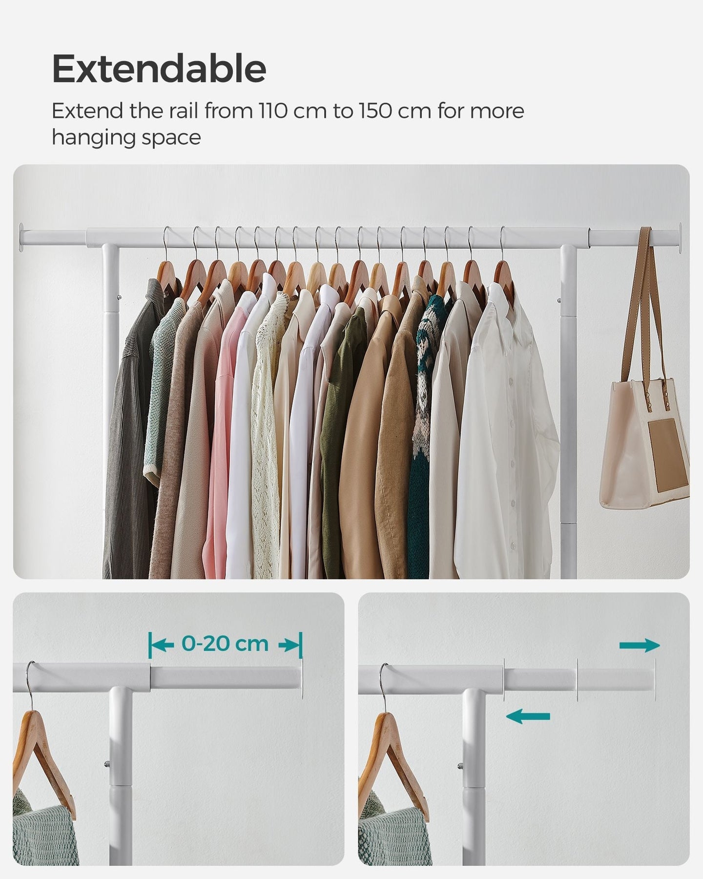 Clothes Rack - All-Metal - Matte White