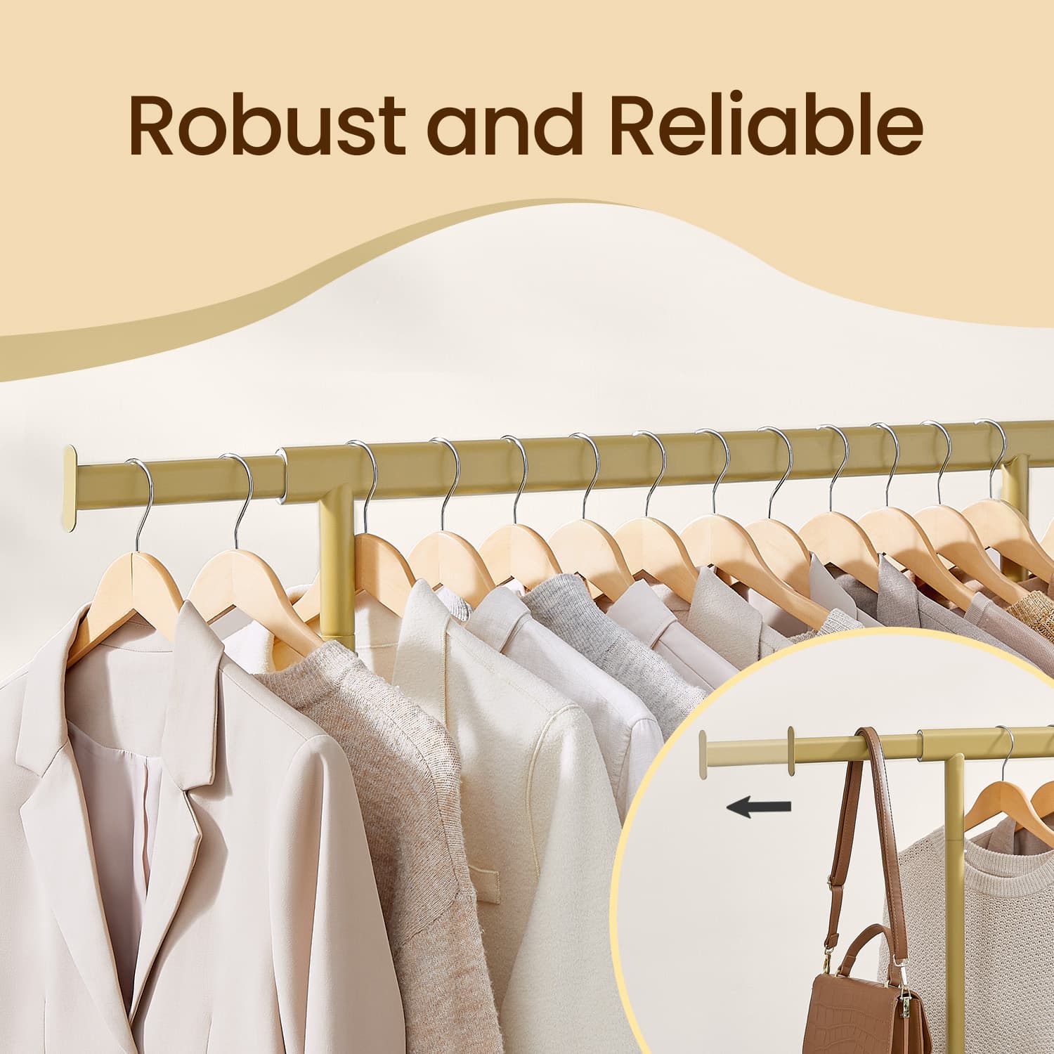 Garment Rail - Metal - Gold