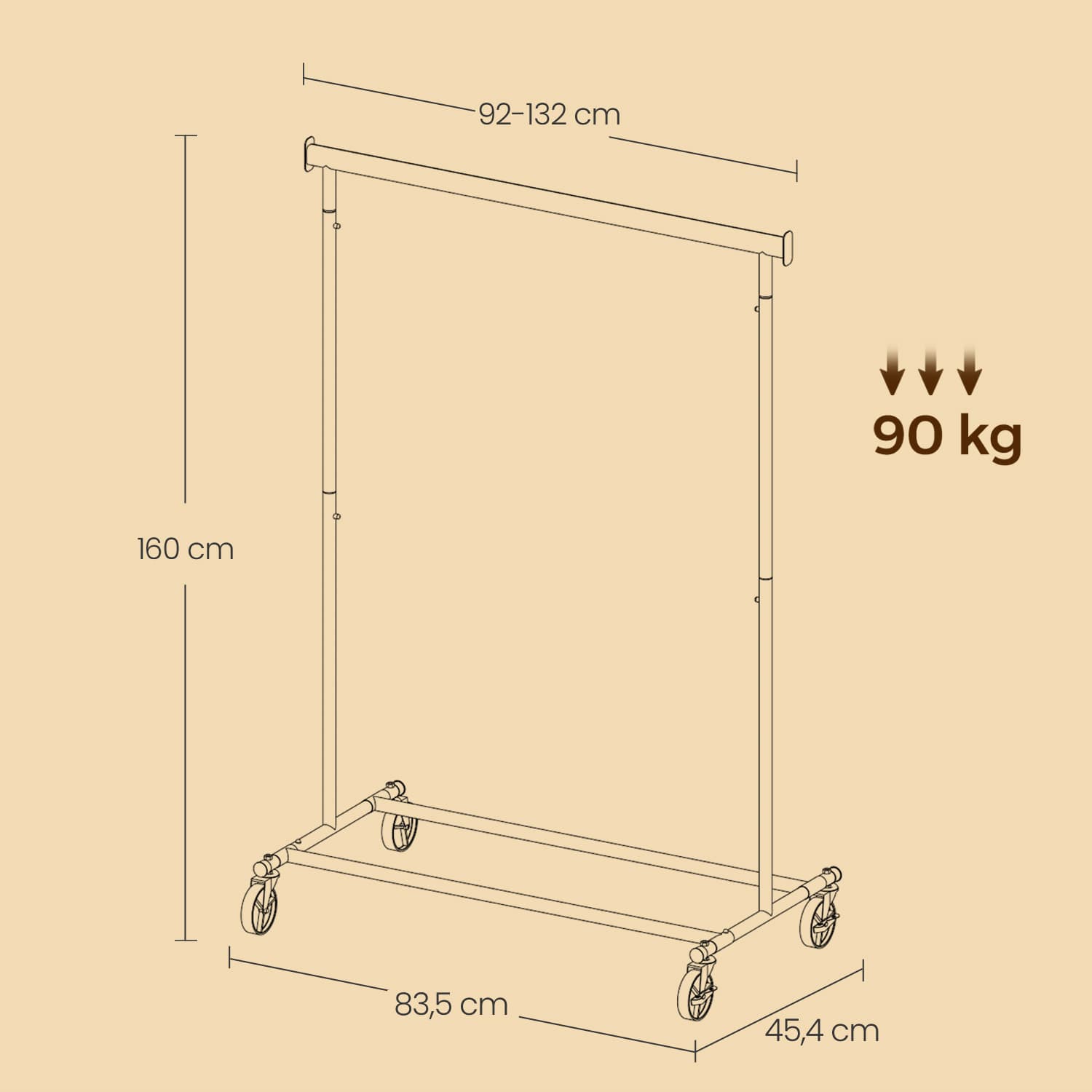 Garment Rail - Metal - Gold