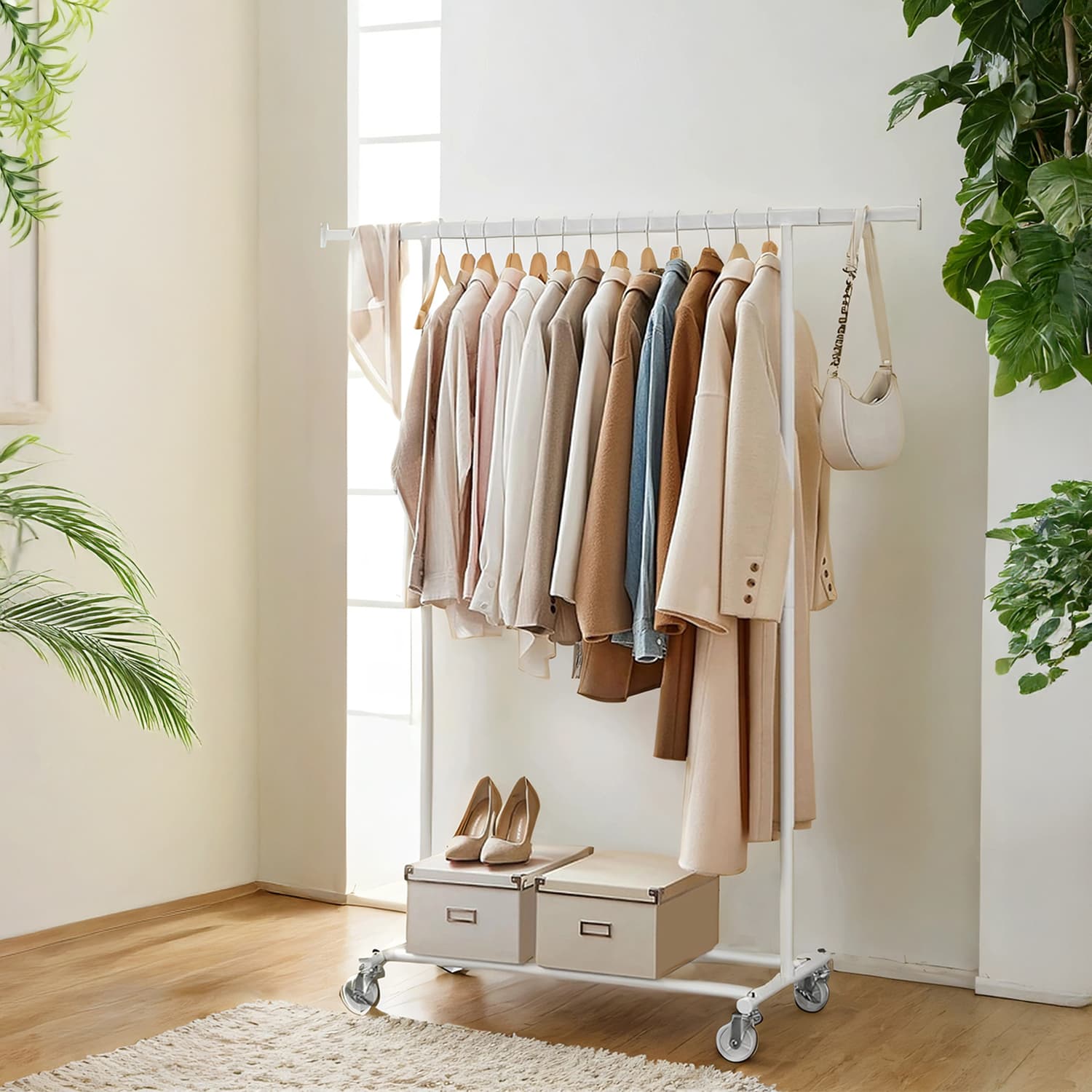 Clothes Rack - Metal - Silver - Extendable