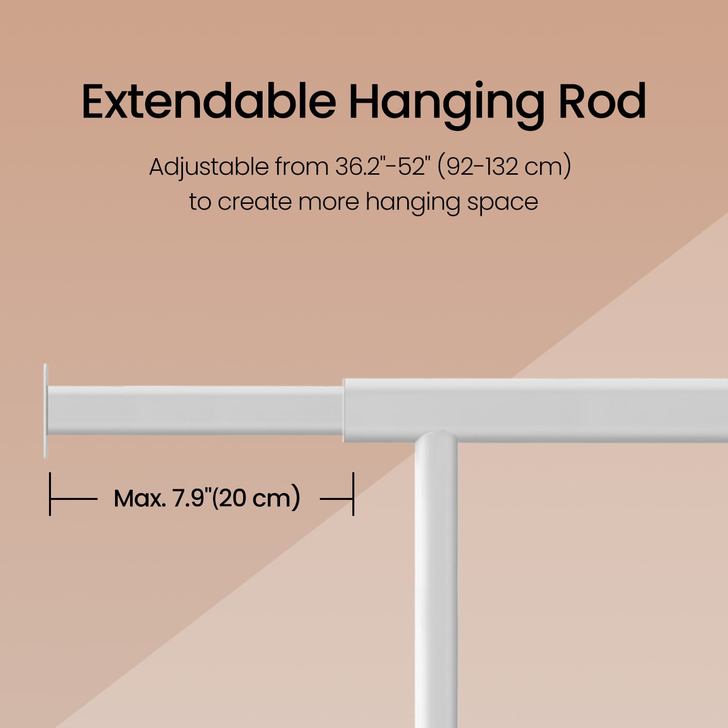 Clothes Rack - Metal - Silver - Extendable