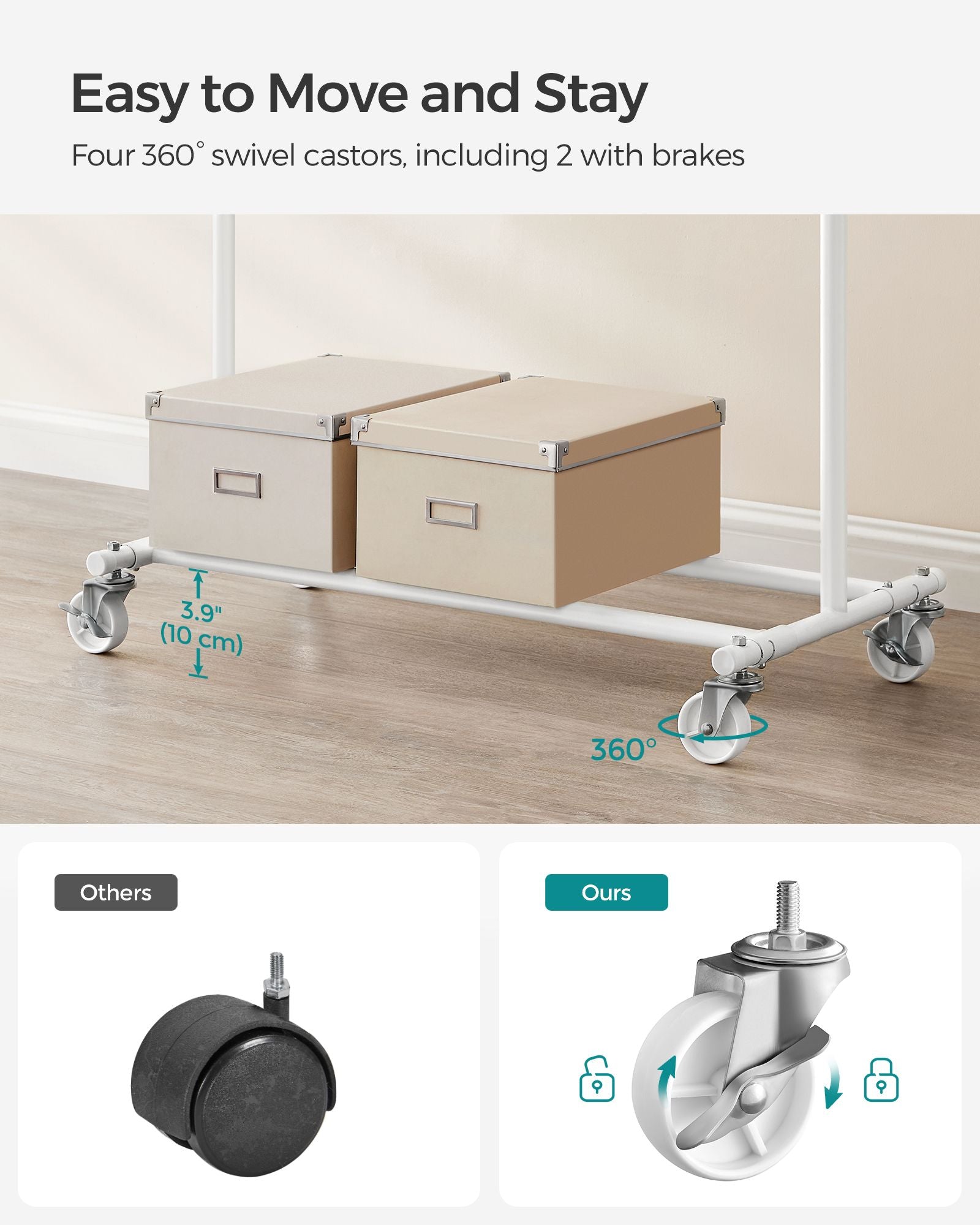 Heavy Duty Clothes Rack - Metal - Portable