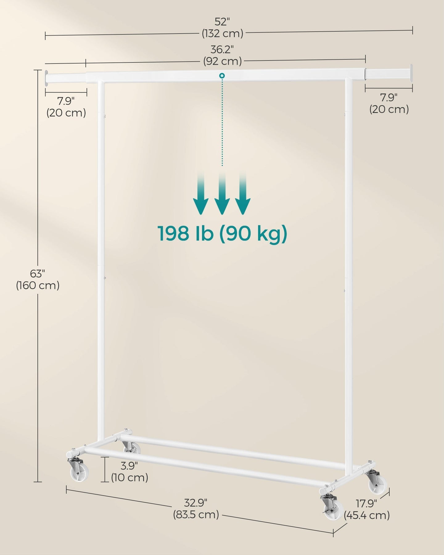 Heavy Duty Clothes Rack - Metal - Portable